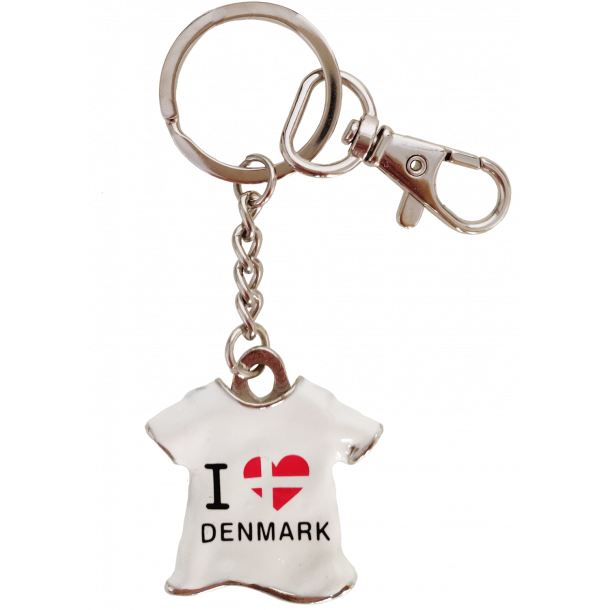 Nglering T-shirt I Love Denmark Hvid