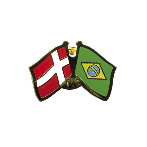 Pin Flag: Danmark/Brasilien